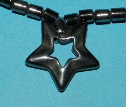 Hematiet collier met ster hanger - 1