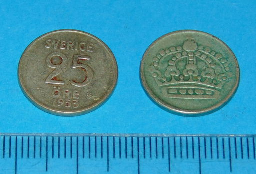 Zweden - 25 öre 1953 - zilver - 0