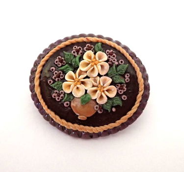 Schattige handgemaakte broche - 2