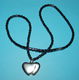 Hematiet collier met dubbele hart hanger - 0 - Thumbnail