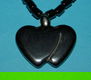 Hematiet collier met dubbele hart hanger - 1 - Thumbnail