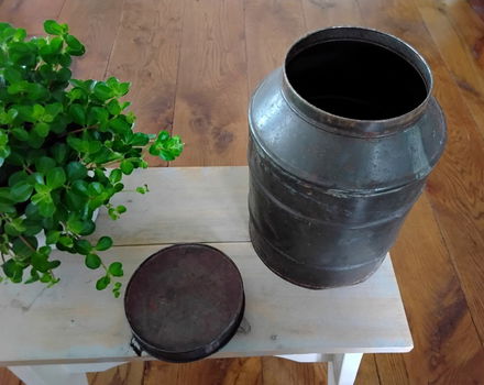 Vintage oud tabaksblik / winkelblik - stoer, sober, landelijk, hoffz-stijl - 7
