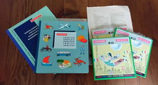 Vintage cursus engels met boeken en singles - eind jaren 50
