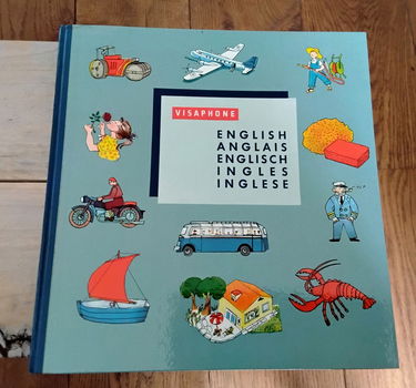 Vintage cursus engels met boeken en singles - eind jaren 50 - 1