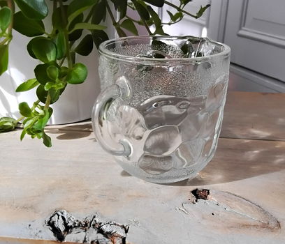 Vintage Fidenza persglas Italië - melkkan fruitafbeelding - 5