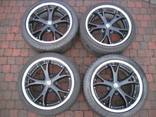 Bmw 18", AEZ zeus 2 delige wielen met gepolijste randen, (kern is zwart) met goede 225-18"