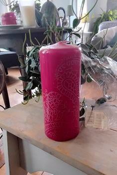 stompkaars Bolsius met henna-achtige decoratie - nieuw - 1
