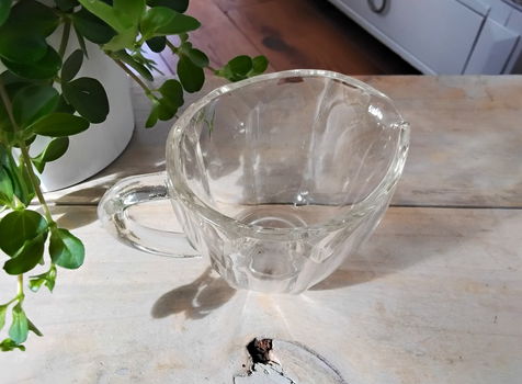 Vintage glazen melkkan - melkkannetje - 3