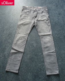 Grijze stretch spijkerbroek van s.Oliver (maat: W36/L34).