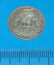 Duitsland - halve mark 1909J - zilver