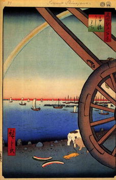 Ushimachi in Takanawa - Ando Hiroshige - 1857 - overdruk
