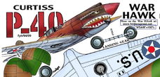 Curtiss P-40 Warhawk - papieren bouwplaat