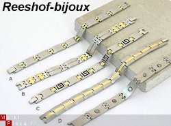 ACTIE: Edelstalen (RVS) bi-color armband (D)