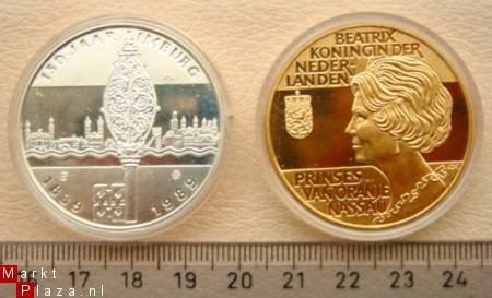 Twee penningen 150 jaar Limburg 1989 - 1