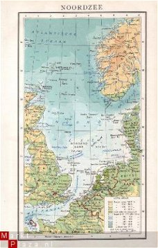 oud landkaartje Noordzee
