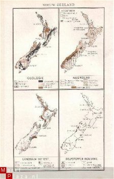 oud landkaartje Nieuw-Zeeland - 1