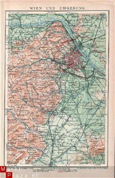 landkaartje Wenen en omgeving uit 1909 - 1