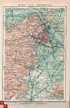 landkaartje Wenen en omgeving uit 1909