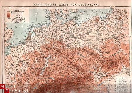 landkaartje Duitsland uit 1910 - 1