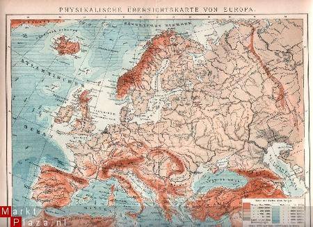 landkaartje Europa uit 1910 - 1
