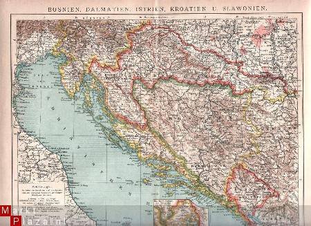 landkaartje Balkan uit 1909 - 1