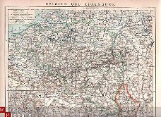 landkaartje Belgie en Luxemburg uit 1910