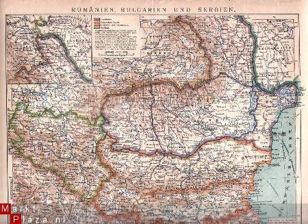 kaartje van Oost Europa uit 1909 - 1
