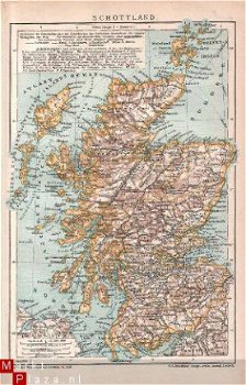 landkaartje Schotland uit 1909 - 1