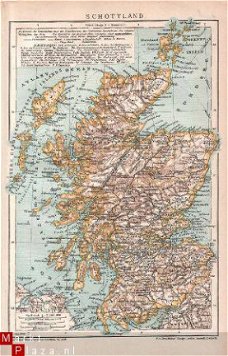 landkaartje Schotland uit 1909