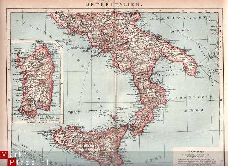 3 landkaartjes Italie uit 1909 - 1