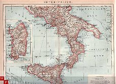 3 landkaartjes Italie uit 1909