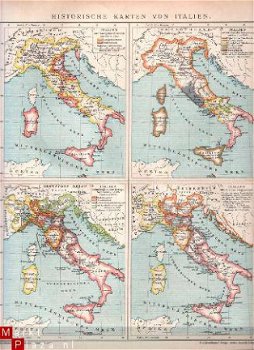 3 landkaartjes Italie uit 1909 - 1
