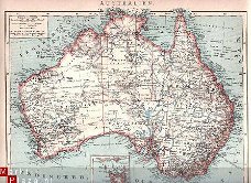 landkaartje Australie uit 1909
