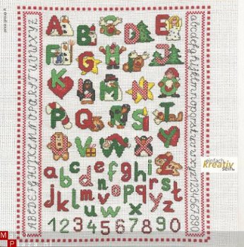 borduurpatroon L130 kerstmis alfabet - 1