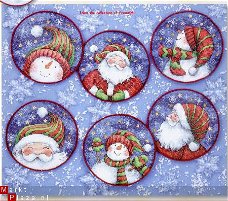 borduurpatroon santa & snowmen ornaments