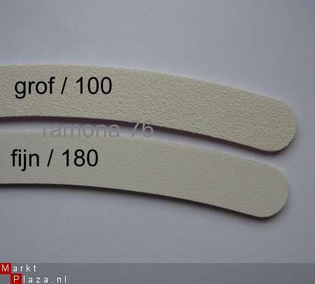 100 X Nagelvijl Wit gebogen 100/180 grid nagel vijl vijlen - nr. 1